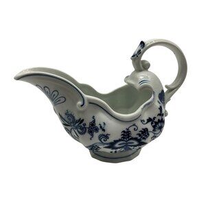 Blue Danube Large Blue & White Gravy Boat Blue Onion Retired Pattern Vintage